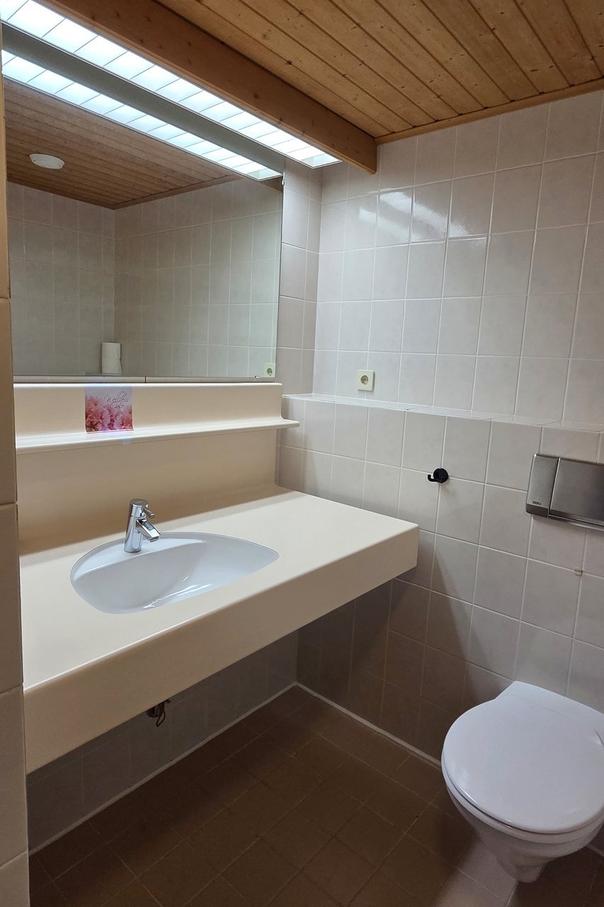 Bathroom with washbasin and toilet – Alpenliebe apartment