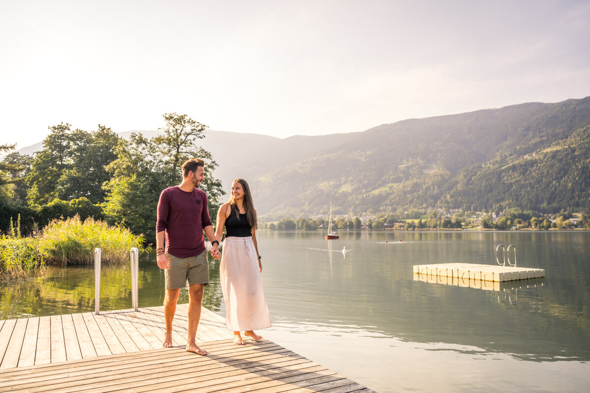 Ossiachersee Sonnenuntergang am Steg